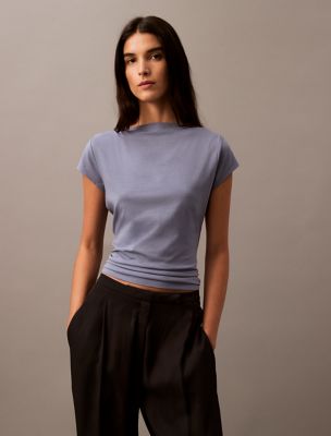 Cotton Modal Slim Fit T-Shirt, Executive Blue