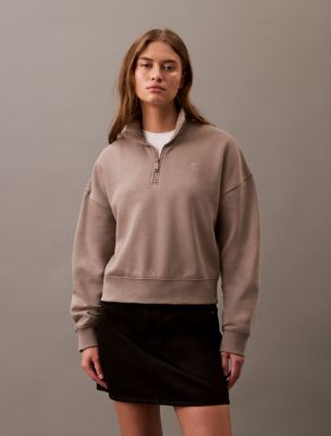 Archive Logo Fleece Quarter Zip Sweatshirt, Cinder
