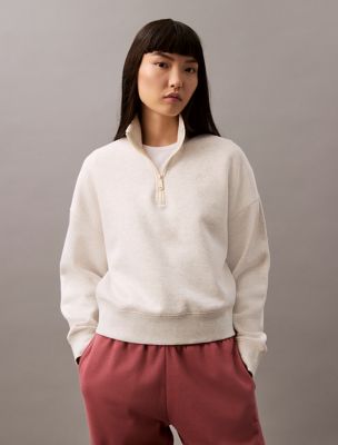 Archive Logo Fleece Quarter Zip Sweatshirt, Vanilla Heather