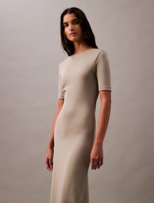 calvin klein backless dress Calvin Klein Heavy Textured Shine Mini Dress – Bluefly main image 0