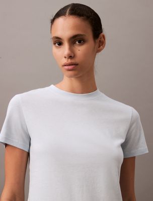 Cotton Silk Tee, Ice Water