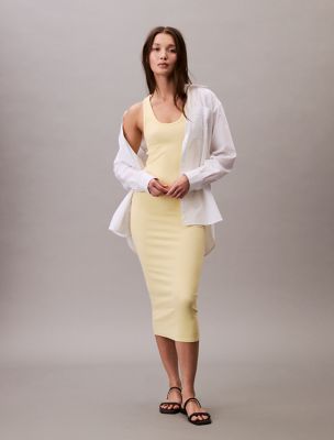 Rib Slip Dress, Churned Butter