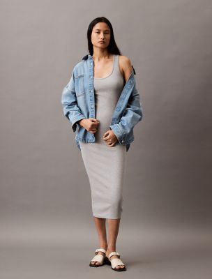 Rib Slip Dress, Heroic Grey Heather