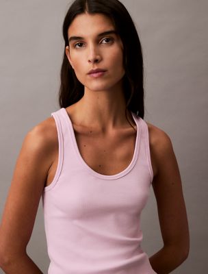 Cotton Contour Rib Tank, Corsage