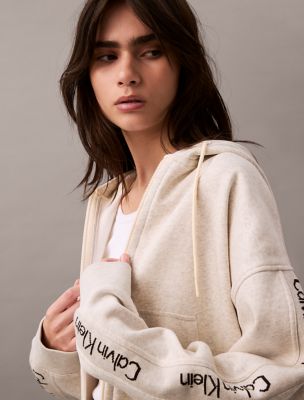 Logo Tape Fleece Zip Hoodie | Calvin Klein