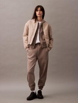 Logo Tape Fleece Joggers, Driftwood
