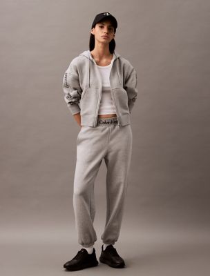 Logo Tape Fleece Joggers, Grey Heather