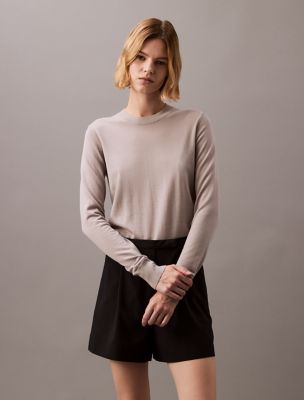Tech Merino Crewneck Sweater, Ash