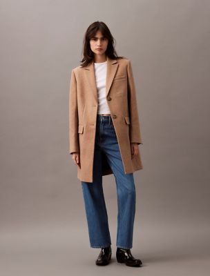 Tailored Single Breasted Coat, Spiced Plum Melange