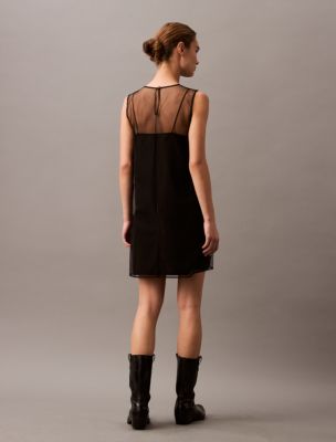 calvin klein embroidered dress Embroidered Mini Dress