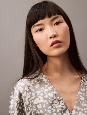 Crushed Satin Print Blouse | Calvin Klein
