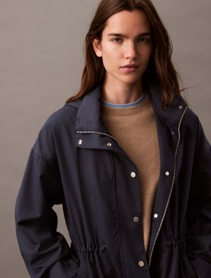 Soft Twill Hooded Windbreaker Jacket, Ink