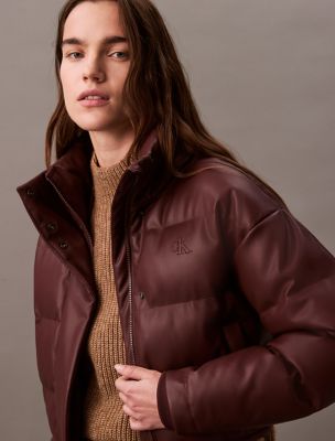 フリースジャケット   Classic Faux Leather Puffer Jacket 40WL529_BAE_main