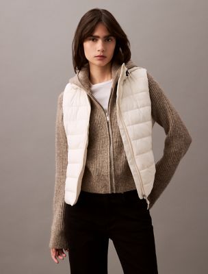 Nylon Puffer Vest, Chalk