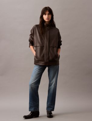 Leather Bomber Jacket, Mulch
