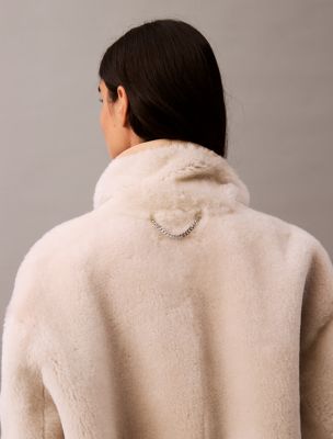 Женские куртки Calvin Klein Reversible Shearling Coat — фото 2