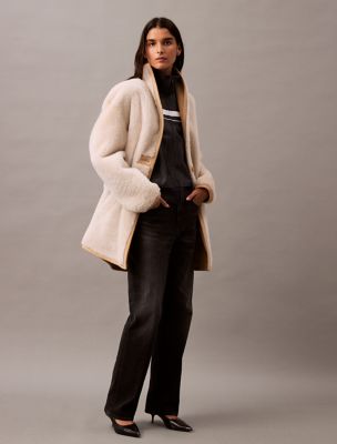 Женские куртки Calvin Klein Reversible Shearling Coat — фото 6