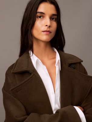 Long Wool Cashmere Blend Trench Coat