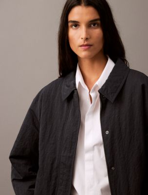 Женские куртки Calvin Klein Crushed Nylon Bomber Jacket — фото 4