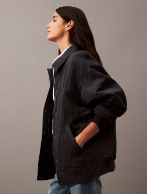 Женские куртки Calvin Klein Crushed Nylon Bomber Jacket — фото 6