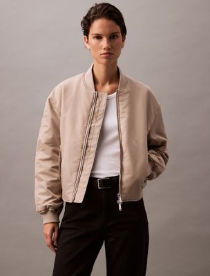 Filled Nylon Bomber Jacket, Goat