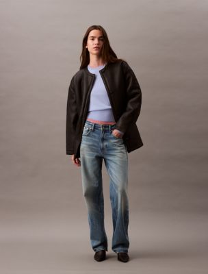 Shearling Cocoon Coat, Black Beauty