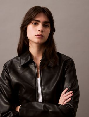 Faux Leather Zip Biker Jacket | Calvin Klein