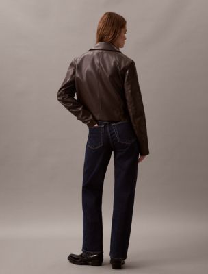 Faux Leather Zip Biker Jacket | Calvin Klein® USA