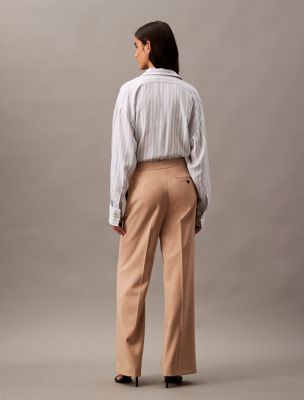 Wool Gabardine Blend Flared Pants | Calvin Klein