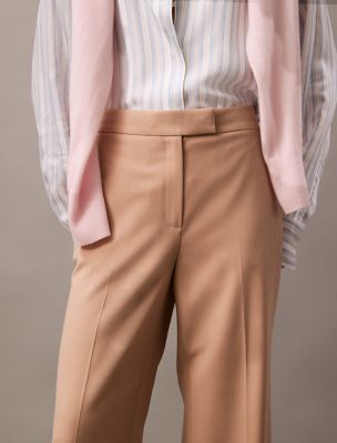 Wool Gabardine Blend Flared Pants | Calvin Klein