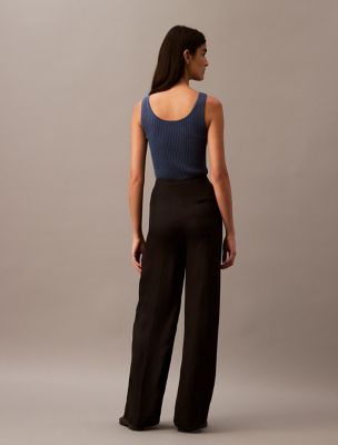 Calvin Klein Women's High Waist Tailored Pants - Black - 10