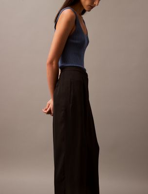 Calvin Klein Women's High Waist Tailored Pants - Black - 10