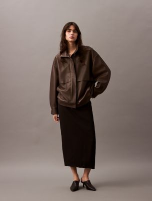 Modern Soft Pencil Skirt, Black Archroma