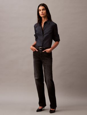 Relaxed Cotton Cashmere Jean, Midnight Stone