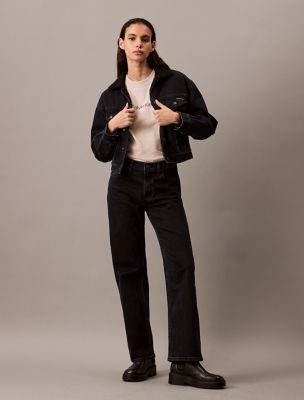 90s Straight Jeans, Blue Black Stone