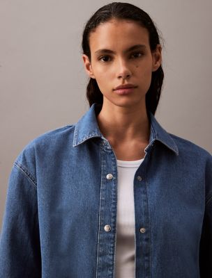 売れ筋商品|||カルバンクライン シャツ レディース トップス Button-down blouse - blue twilight Calvin Klein｜(W)【公式ショップ】 カルバンクライン