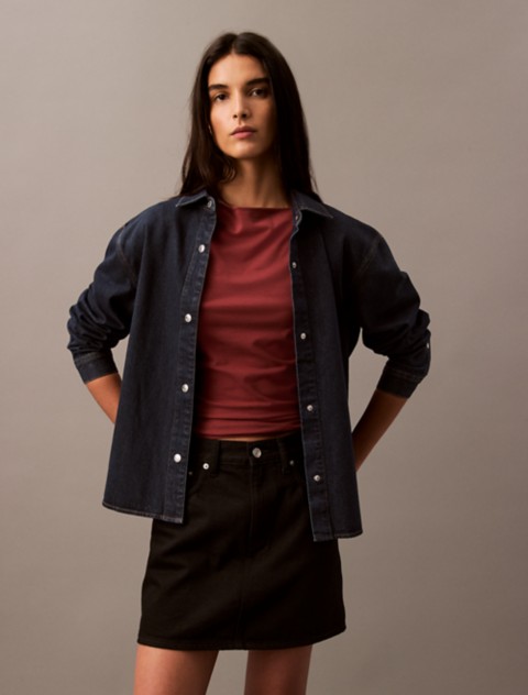 Женские рубашки Calvin Klein Relaxed Denim Button-Down Shirt