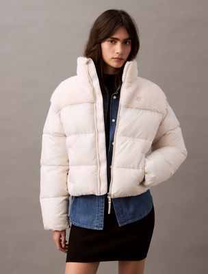 Classic Sherpa Puffer Jacket, Chalk