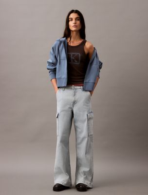 Cargo Wide Leg Fit Jeans, Charlie Indigo