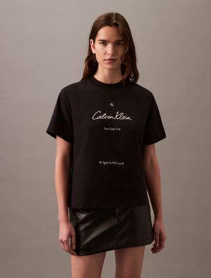 New York Logo Graphic Boxy Fit T-Shirt, Black Beauty
