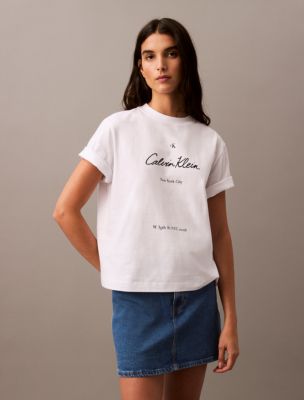New York Logo Graphic Boxy Fit T-Shirt, Brilliant White