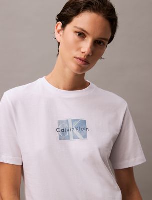 Monogram Logo Overlay Graphic Classic T-Shirt, Brilliant White
