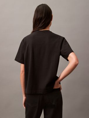Женские футболки Calvin Klein Standard Logo Boxy Fit Crewneck T-Shirt — фото 3