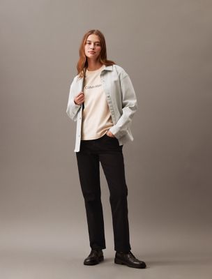 Standard Logo Boxy Fit Crewneck T-Shirt, Parchment