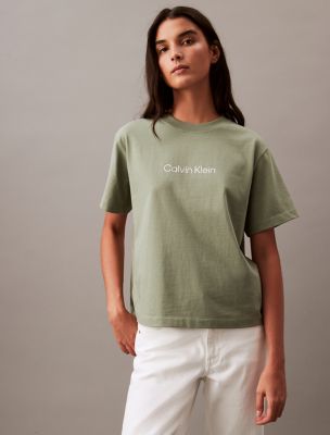 Standard Logo Boxy Fit Crewneck T-Shirt, Cabana Green