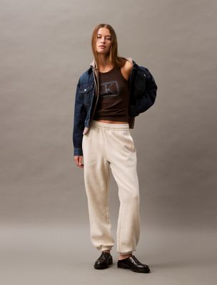 Archive Logo Fleece Joggers, Vanilla Heather