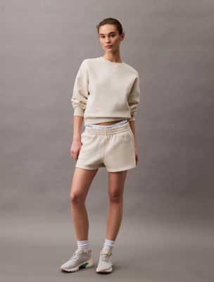 Archive Logo Fleece Shorts, Vanilla Heather
