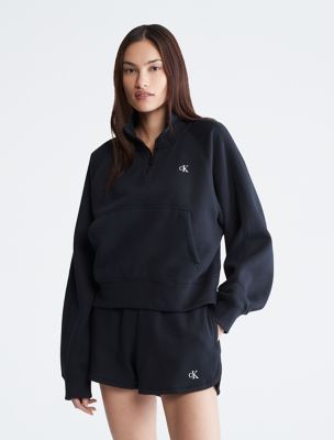 Archive Logo Fleece Quarter Zip Sweatshirt, Black Beauty