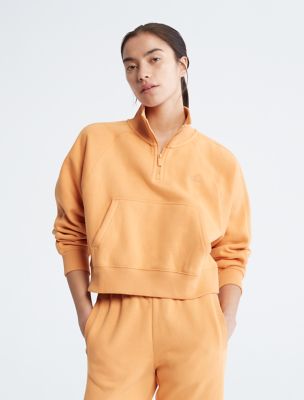 Archive Logo Fleece Quarter Zip Sweatshirt, Apricot Tan