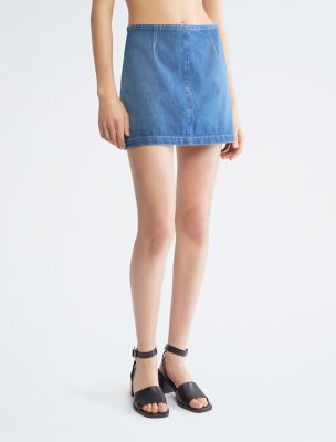 Sculpt Denim Skirt, Sun Bleached